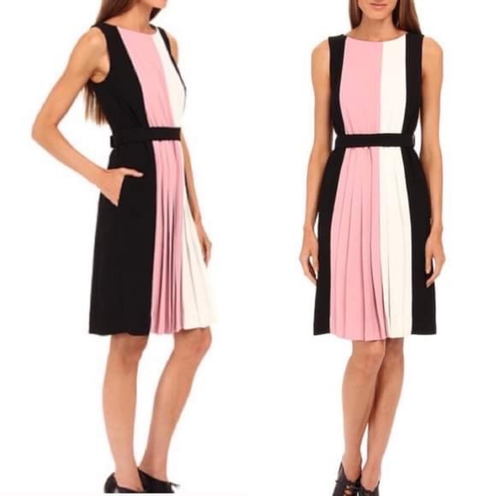 Kate Spade New York Color Block Pleated Dress Size 4